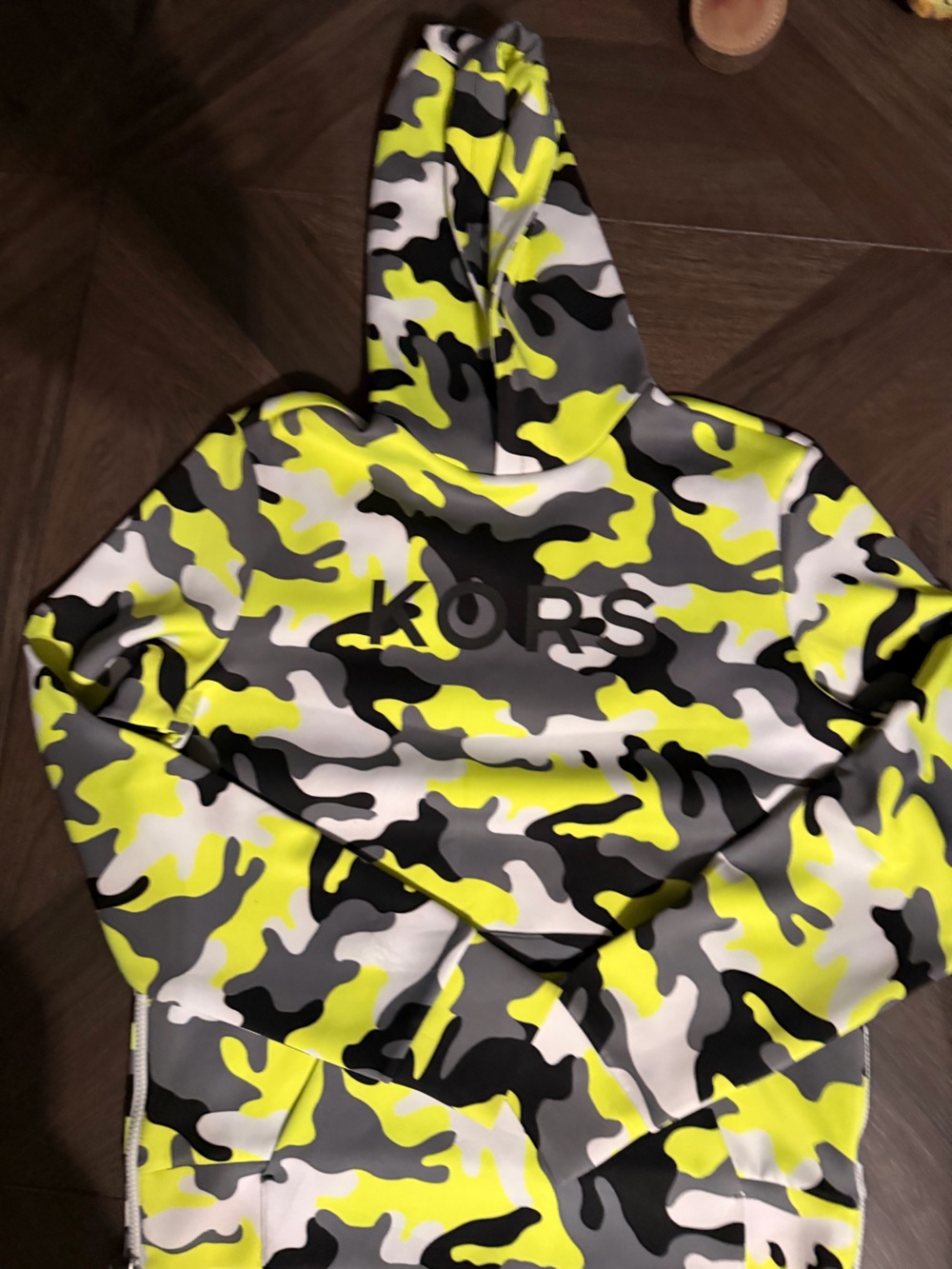 Michael Kors Neon Camo sweatshirt hoodie - Yellow, Gray, Black, White
